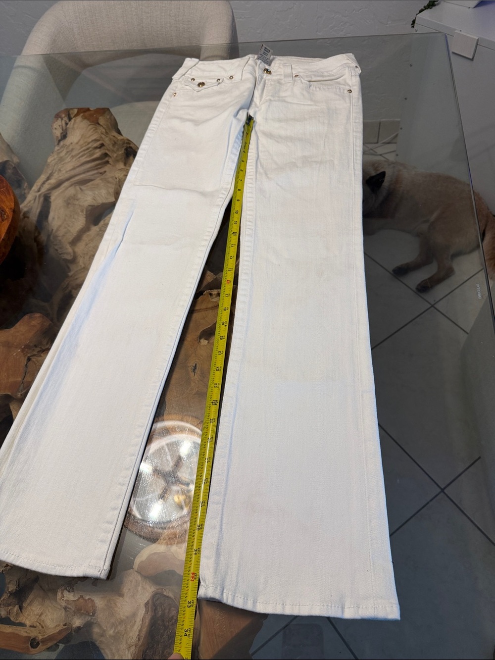 True Religion White Bootcut Jeans